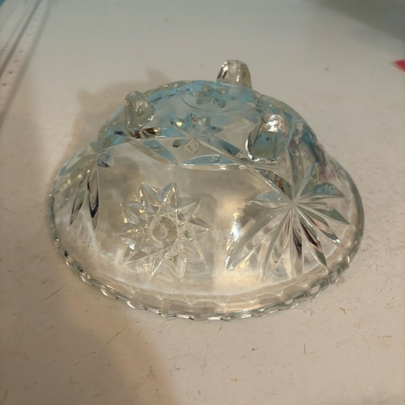Anchor‎ Hocking clear cut crystal Star of David footed  bowl - Picture 8 of 10